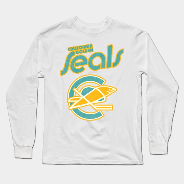 Retro Defunct California Golden Seals Ice Hockey Long Sleeve T-Shirt by darklordpug